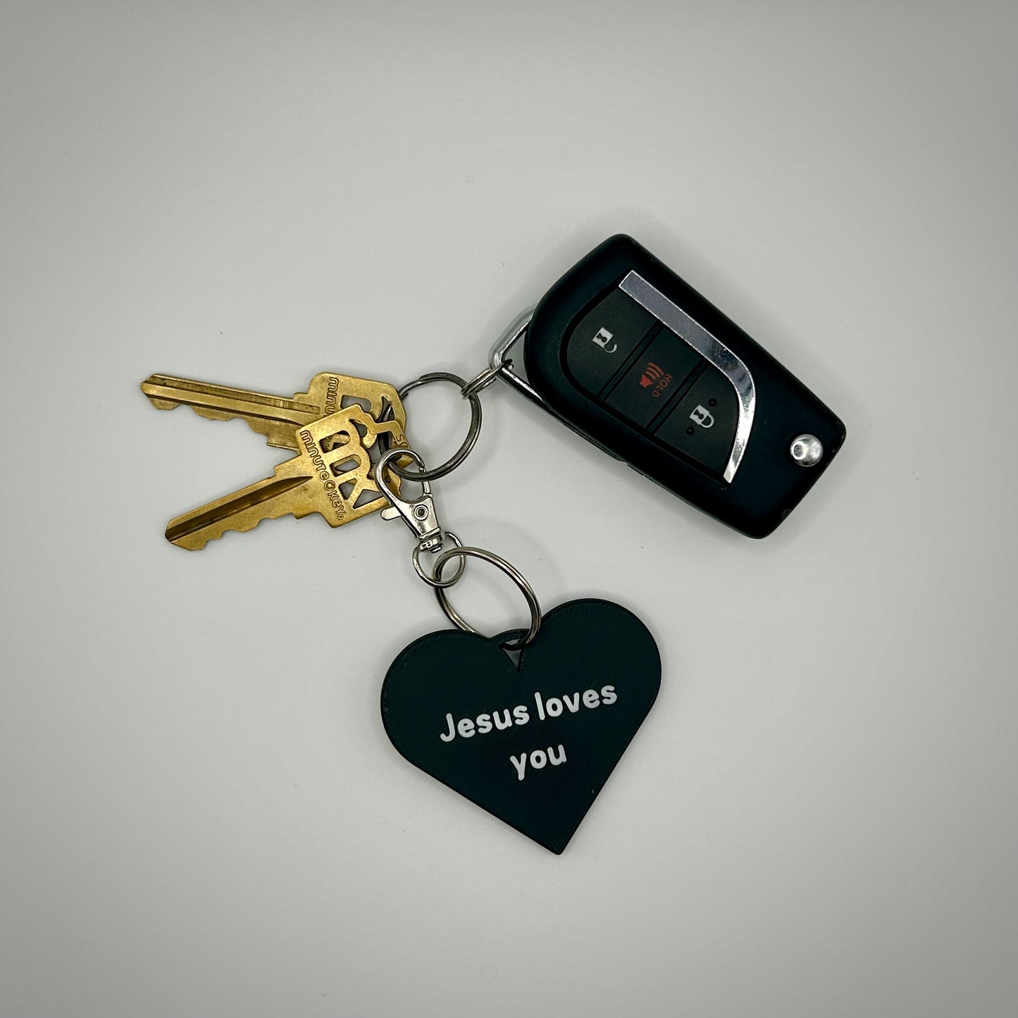 Jesus Loves You Heart Keychain