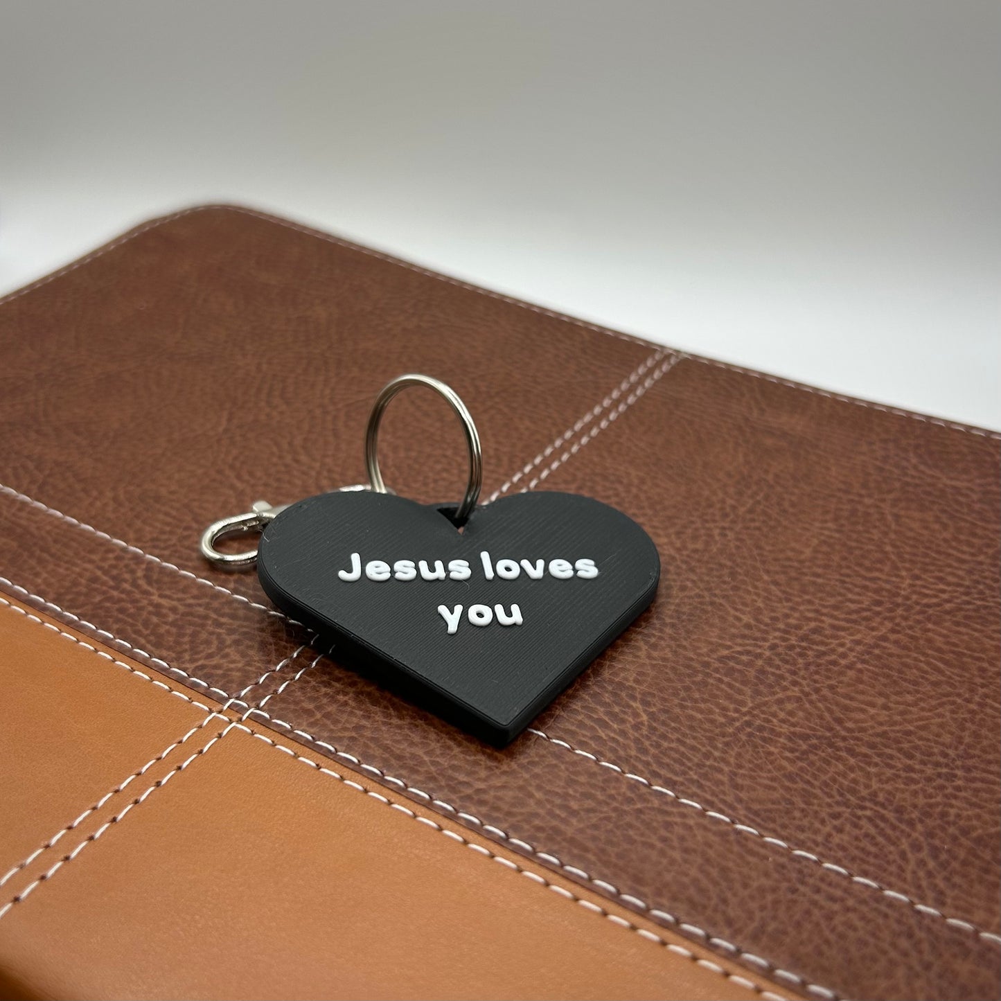 Jesus Loves You Heart Keychain